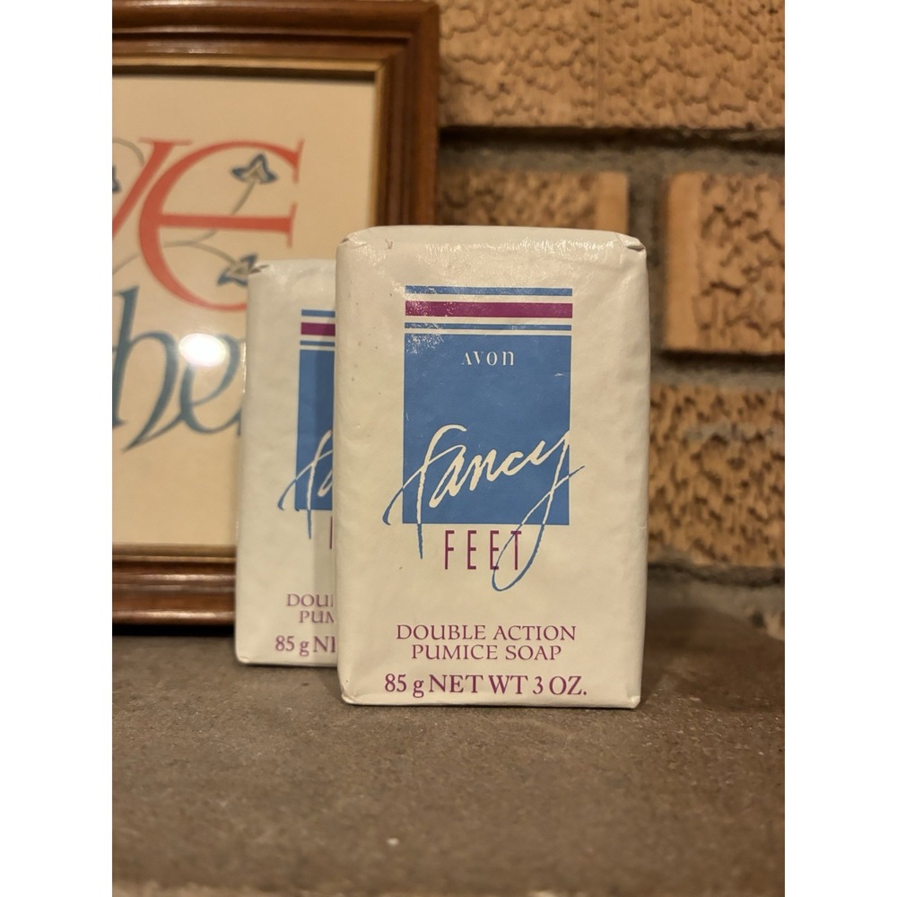 (2) AVON FANCY FEET DOUBLE ACTION PUMICE SOAP 3oz NOS